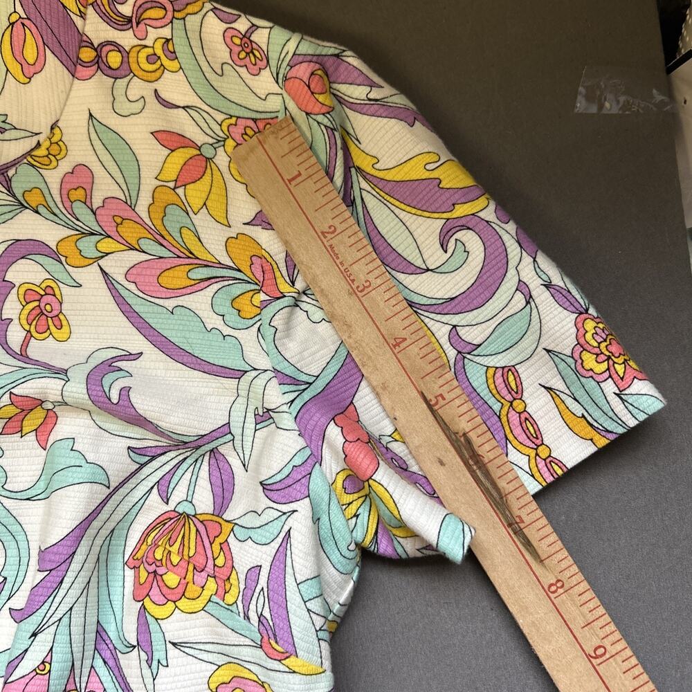 Trina Turk Pastel Floral Print shift Dress Size 4 Vintage Inspired Zip Front - Picture 5 of 8